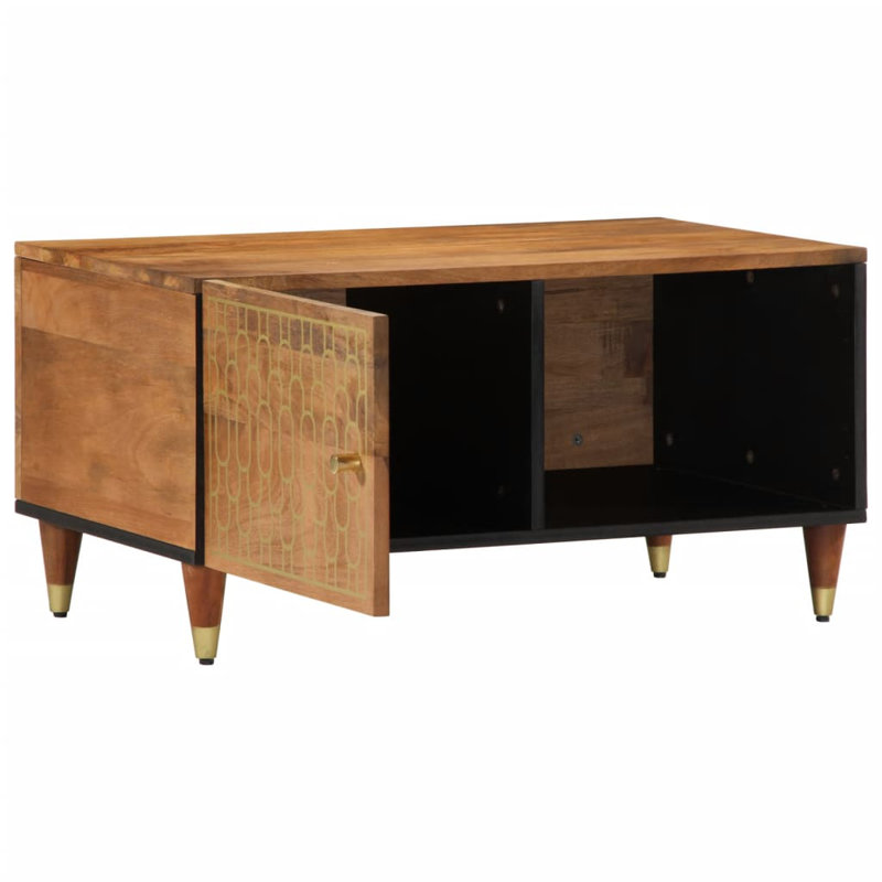 Aelish Coffee Table with Storage, Brown, Brown/Gold