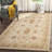 Armintha Floral Handmade Tufted Wool Beige Area Rug-17989837