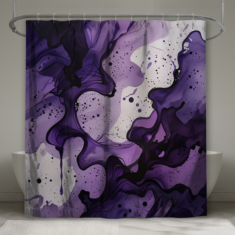 Rideau de douche Abstract Waves - Abstract Modern Decor, 70in W x 72in H