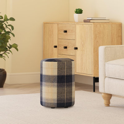 Tartan Fabric Round Stools Tartan 