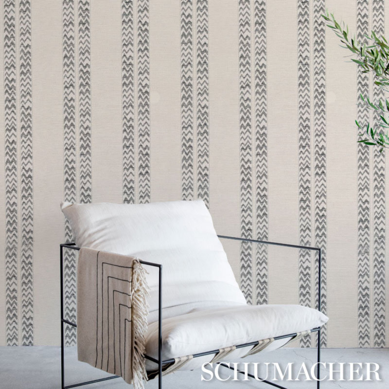 Kudu Stripe Wallpaper, Black