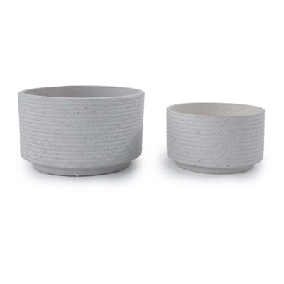 Ensemble de deux pots de fleurs en céramique, pots à fleurs contemporains convenant à un patio, un jardin ou un rebord de fenêtre, idéal pour les amateurs de plantes.