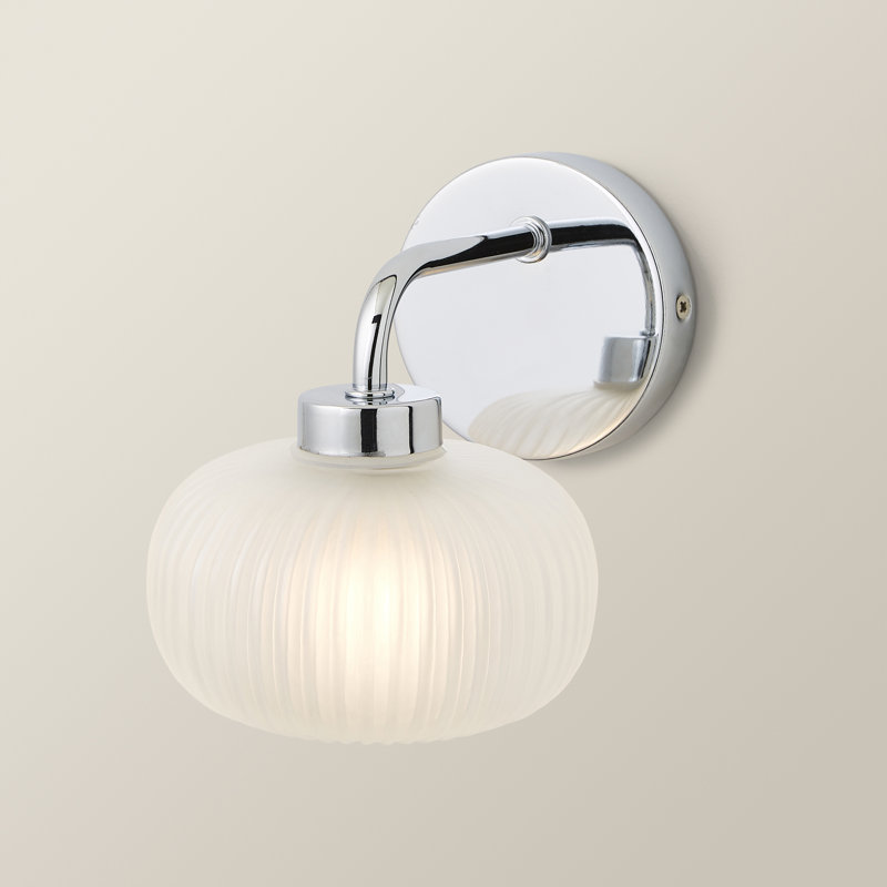Angenetta Glass Armed Sconce, Chrome, No