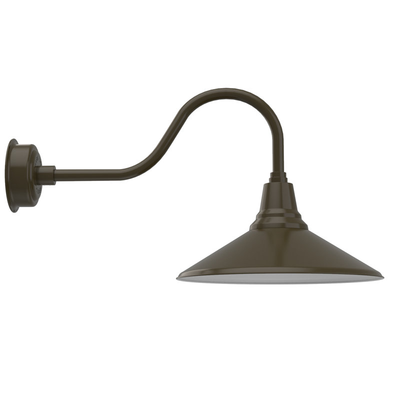 Luminaire de grange d’extérieur Albali, Bronze acajou, H 17,25 po x l 18 po x P 32,75 po