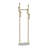 Freestanding Coat Rack With A Gold-tone Metal Frame And Marble Base, Suitable For Hats, Scarves, Jackets, And More