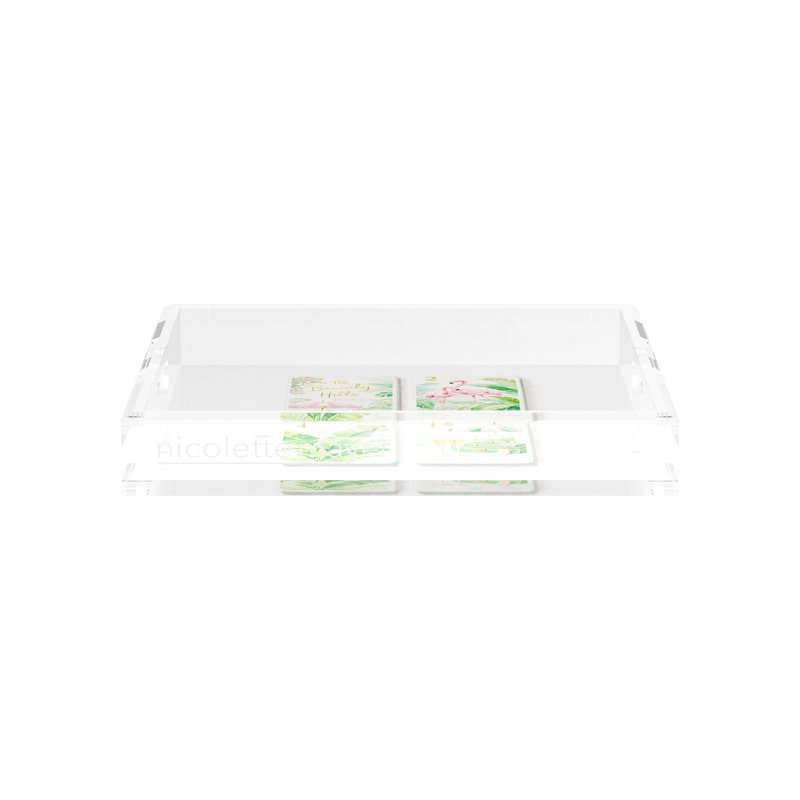 Mahjong Acrylic Decorative Tray, 12"W x 12"D x 2"H
