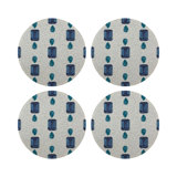 Gem Emeralds Vegan Leather Round Pebble Placemat