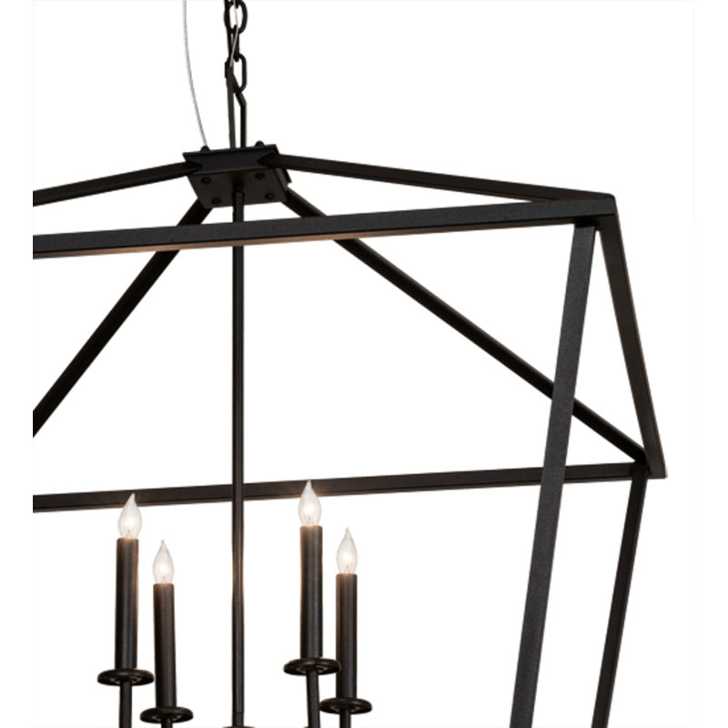 Kitzi 8 - Light Chandelier, 52" H x 51" W x 51" D, Black