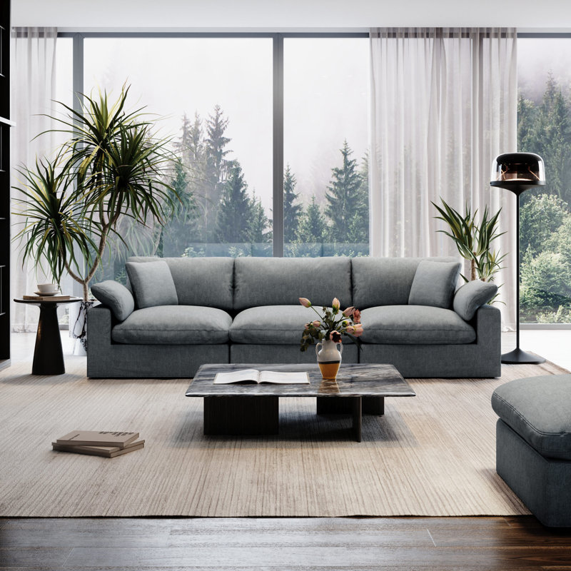 Cloud Couch Modular Sectional Sofa For Living Room, Oversized Comfy Down-Filled Cushion, Modern Upholstered Deep Seat Couches, Detachable Slipcover For Easy Cleaning