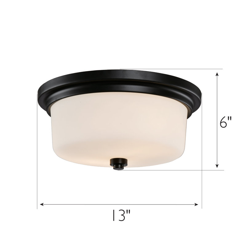 Jorelys Glass Flush Mount, Matte Black