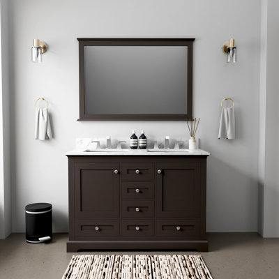 Meuble-lavabo double l 48 po x P 22 po et miroir 46 po Dukes