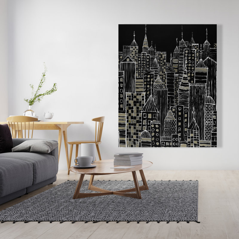 Illustration de tours de ville - art sur toile de salon pour la décoration intérieure