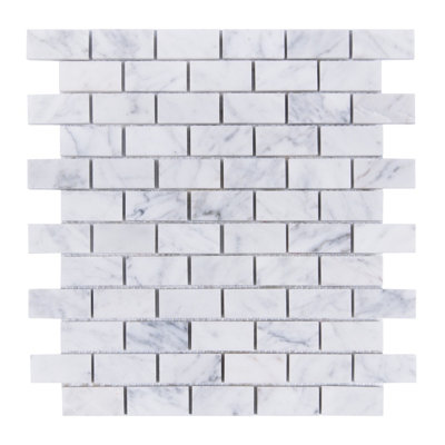 1"x2" Grey Cloud Polished Marble Mosaic