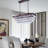 6 Light Dimmable Retro Rectangle Crystal Chandelier For Dining Room