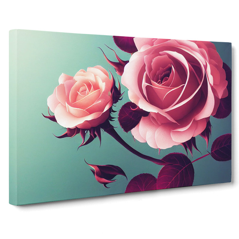 Magical Rose Flowers - Wrapped Canvas, 35cm H x 50cm W x 3cm D