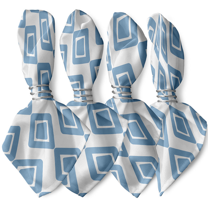 Chambery Diamond Jive Napkins, Blue