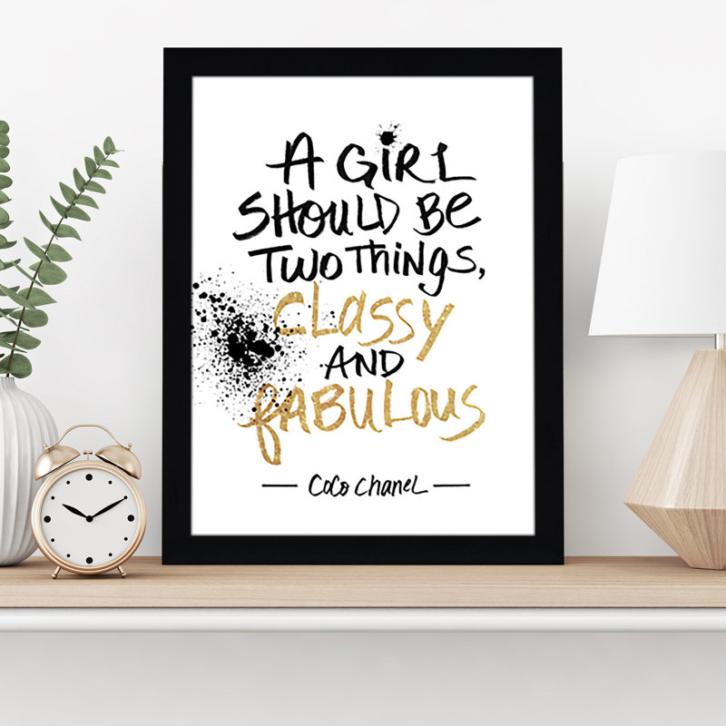 «Classy and Fabulous», art textuel encadré