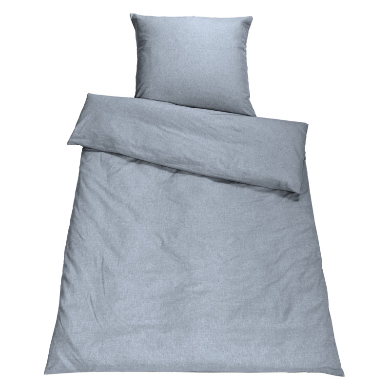 Aristeu Solid Colour Duvet Cover Set with Pillowcases, Single - 1 Pillowcase (80 x 80 cm), Aquamarine Blue
