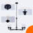 Rosibel 5 - Light Glass and Iron Dimmable Sputnik Chandelier