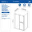Porte de douche coulissante semi-sans cadre 48 po x 76 po avec quincaillerie en verre trempé traité 5/16 po CrystalTech Cingoli, noir mat-120912217