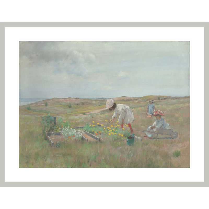 «Gathering Flowers Shinnecock Long Island» par William Merritt Chase, impression giclée encadrée, 32.73" H x 41.5" W