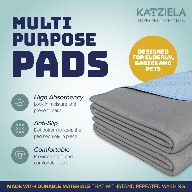 Patins Katziela lavables avec coutures bleues, L 36 po x P 31 po