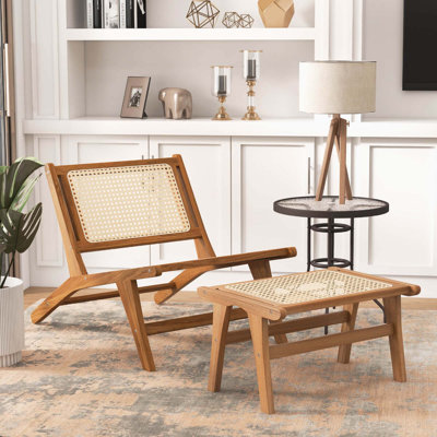 Chaise d'appoint Mid-Century moderne avec repose-pieds