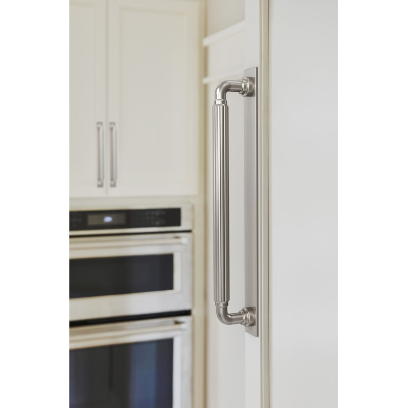 Plaque arrière rectangulaire en nickel satiné Ladera, H 1,25 po x l 13,875 po x P 0,125 po, Nickel satiné
