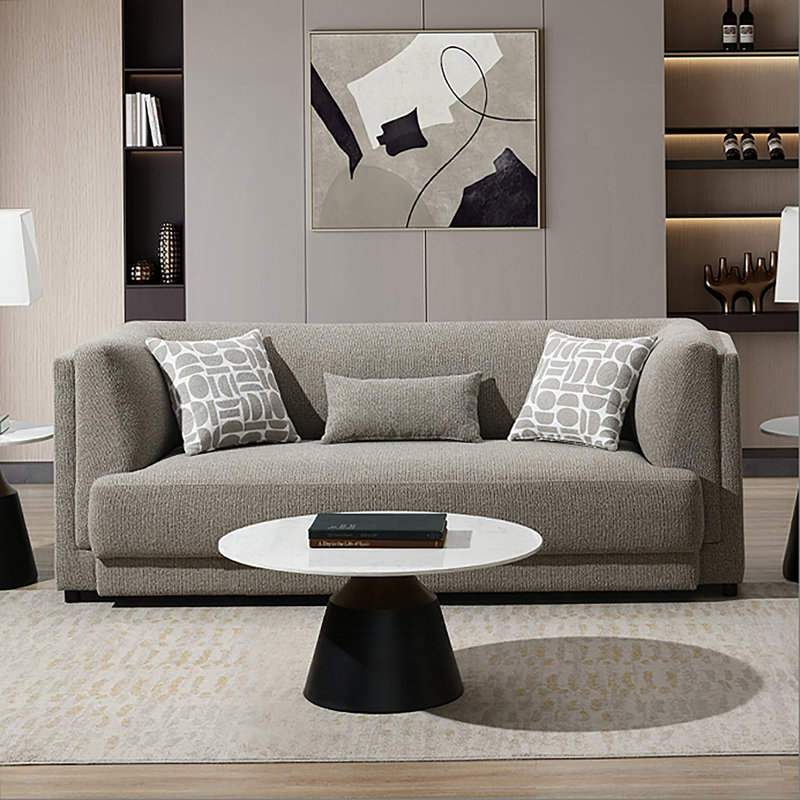 Gray Chenille Sofa w/3 Pillows