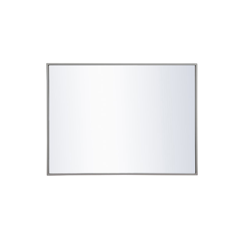 Sabine Metal Rectangle Wall Mirror, 32" x 24", Gray