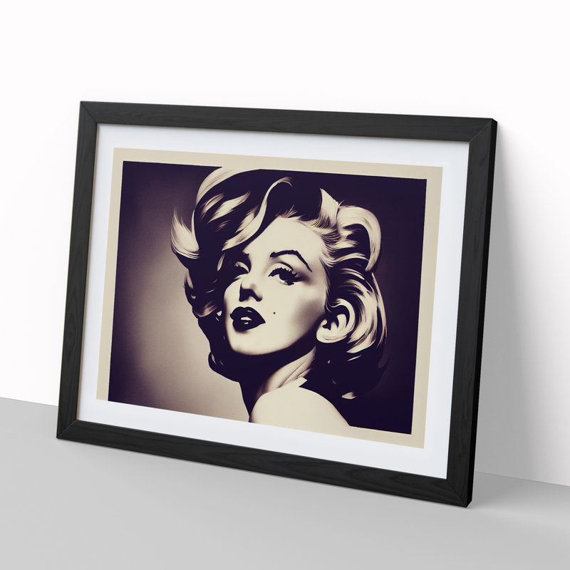Marilyn Monroe Vol.2 - Single Picture Frame Painting, 46cm H x 64cm W x 2cm D, Black