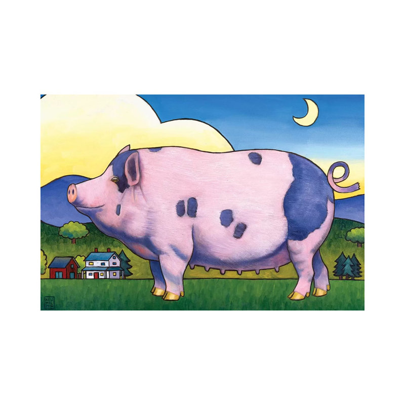 Small Pig by Stacey Neumiller - Gallery-Wrapped Canvas Giclée on Canvas, Canvas, 20.32 cm H x 30.48 cm W