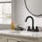Remnants 4 In. Centerset 2-Handle High-Arc Bathroom Sink Faucet In Matte Black With Drain Assembly And 1.2 GPM Flow-120320345