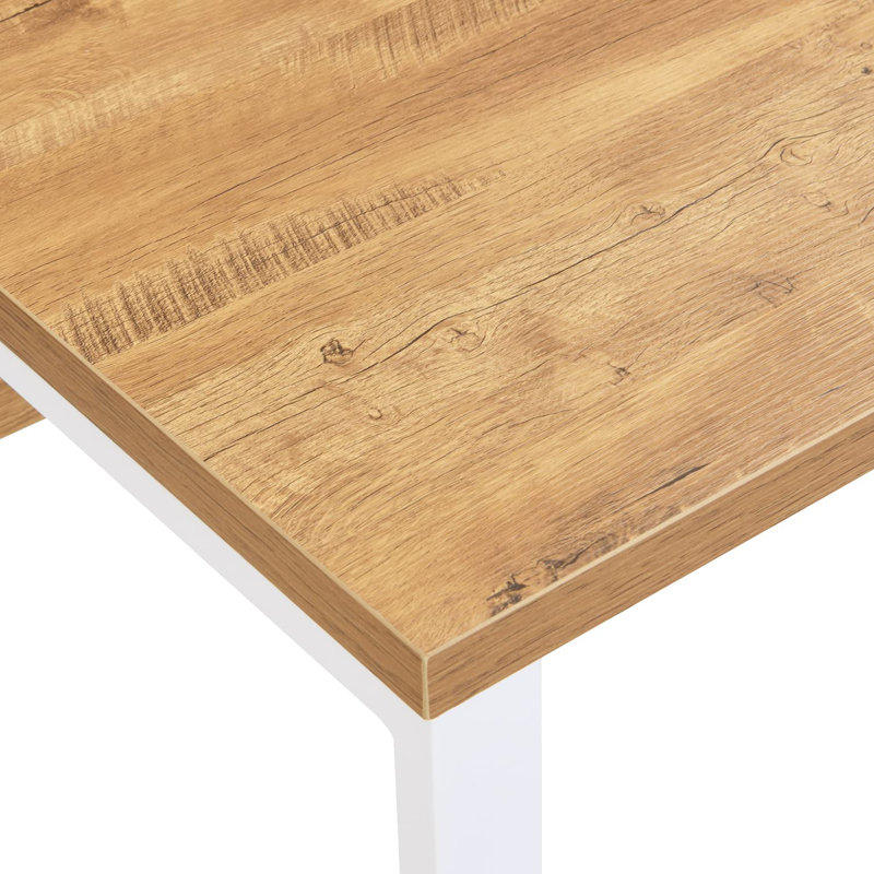 Annmary Metal Base Writing Desk, Natural