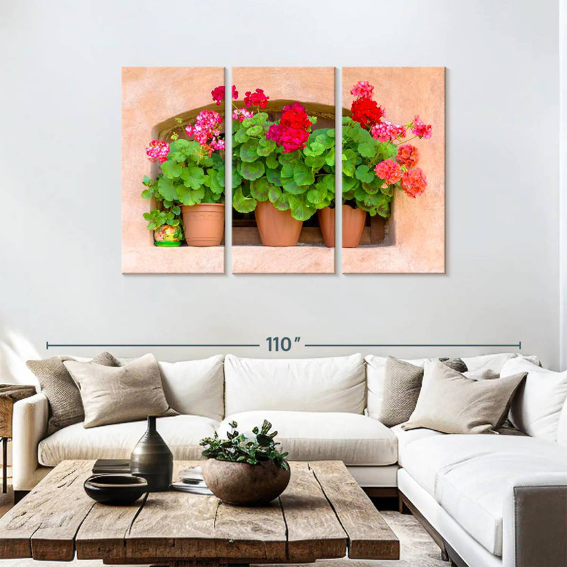 Harnek Potted Geraniums, 48" H x 74" W