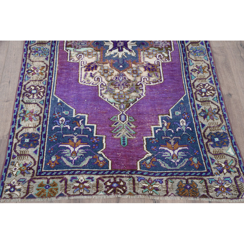 Tapis décoratif en laine à motif patchwork Ethnique 1,5 x 2,4 pi