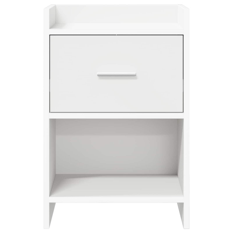 40 cm W Bedside Table, White
