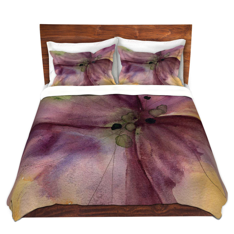 Ensemble de housse de couette pansy iii, 1 housse simple + 1 taie standard
