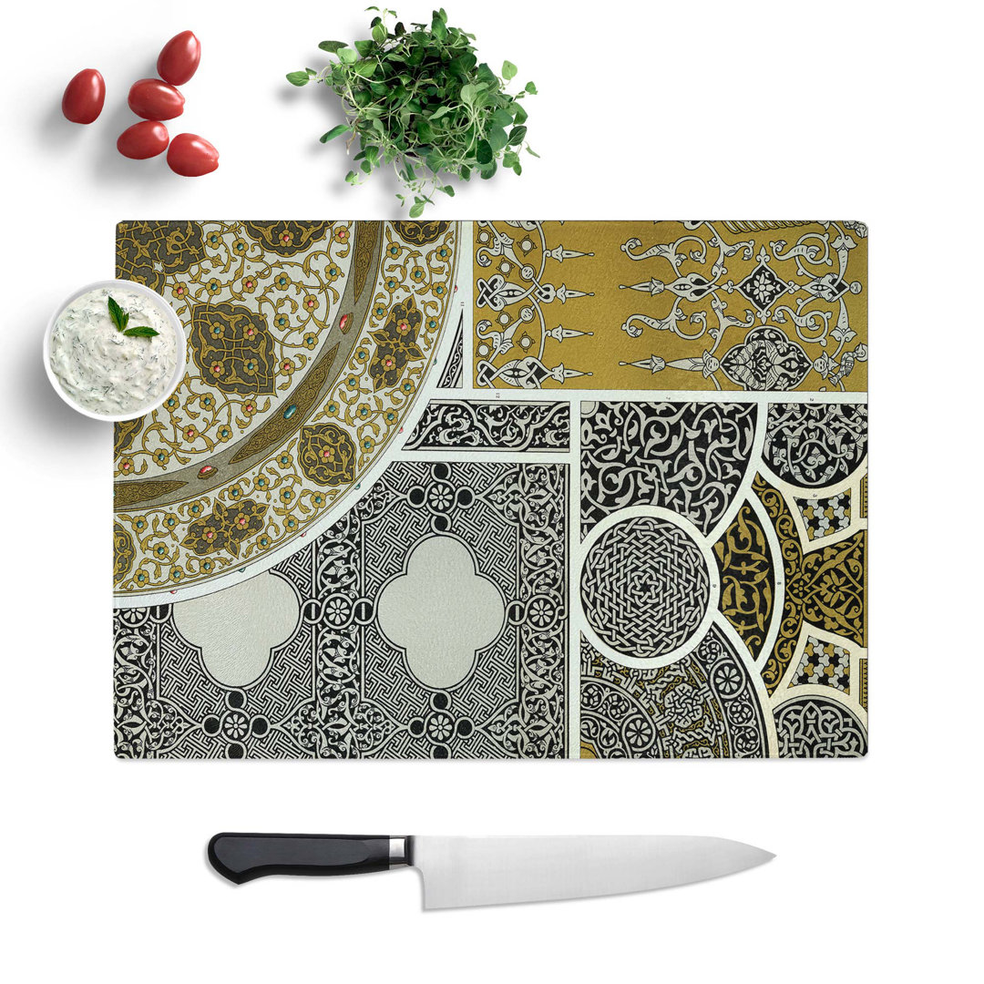 Tempered Glass Beautiful Persian Chopping Board
