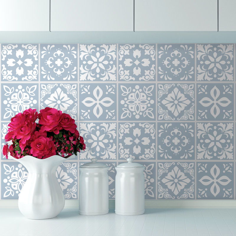 Collinward 15cm W x 15cm L PVC Peel and Stick Mosaic Tile, Blue Grey