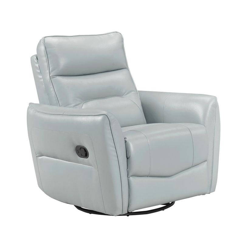 1Pc Recliner Chair With Swivel Motion Luxurious Comfort  Upholstered Solid Wood Living Room Furniture, Aqua