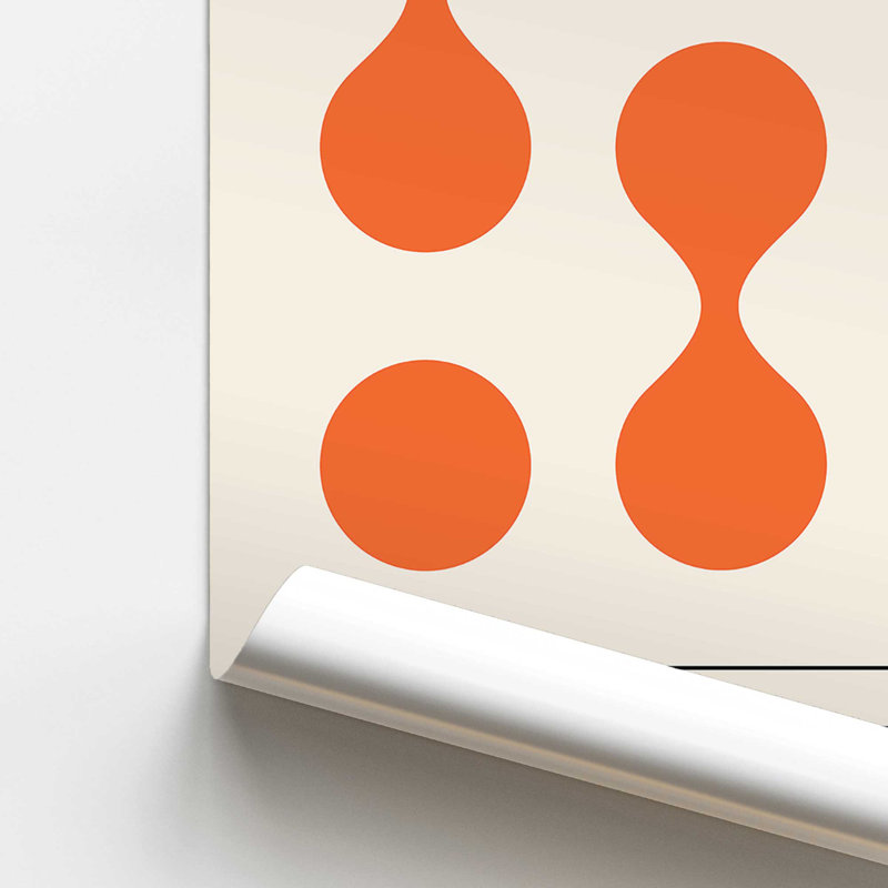 Orange Bauhaus Flow Print, 20" H x 16" W x 0.1" D, Does Not Apply, Frameless Print