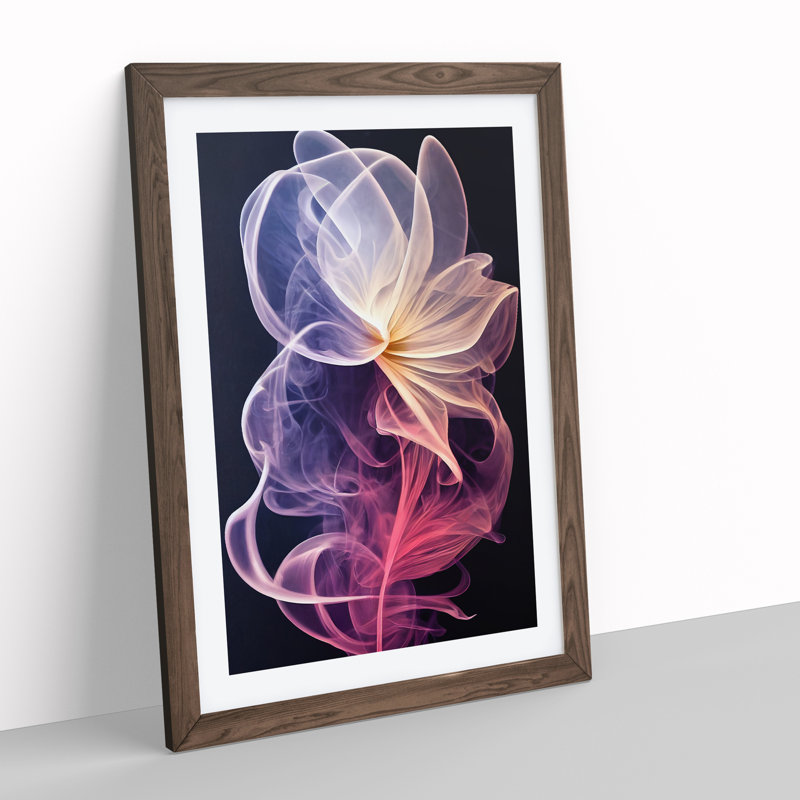 Flower Abstract No.2 - Wall Art, 34cm H x 25cm W x 2cm D, Walnut Framed