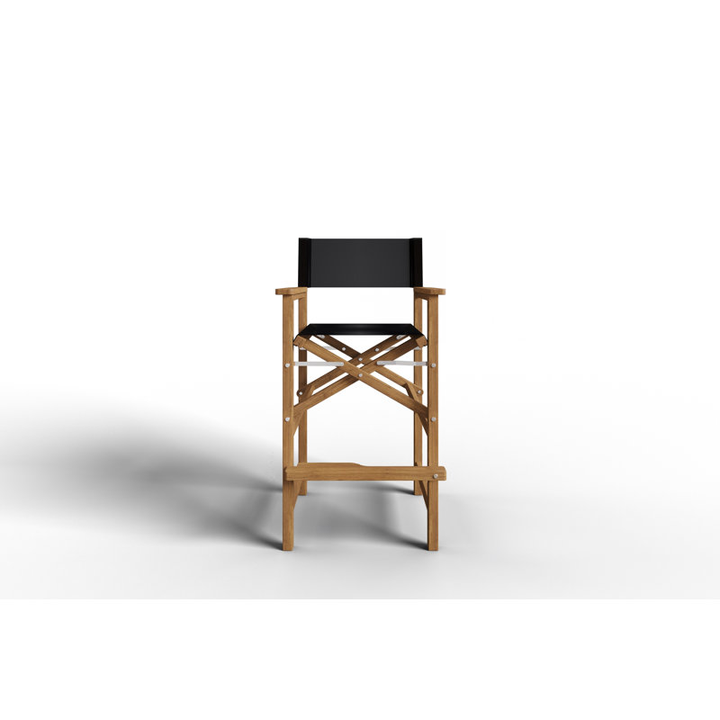 Chaise de salle à manger d'extérieur en bois Nawaal, Bois naturel / noir
