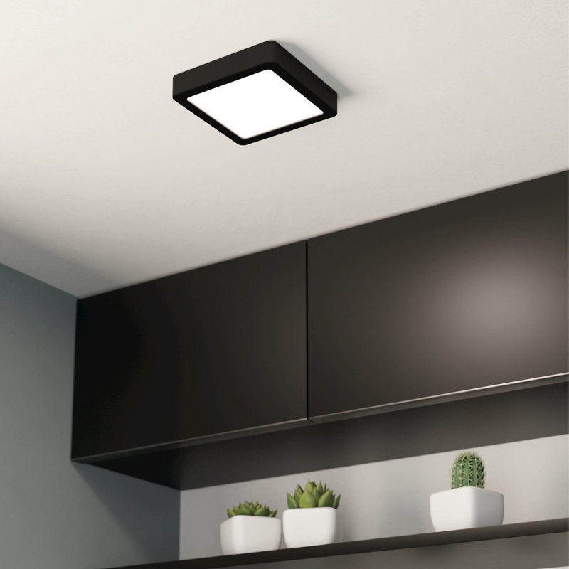 Plastic Flush Mount, Matte Black, Black