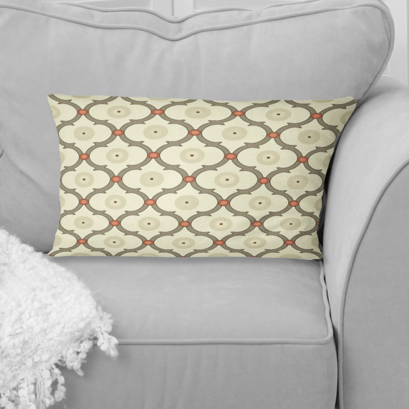 Treillis beige moderne brun - coussin lombaire moderne