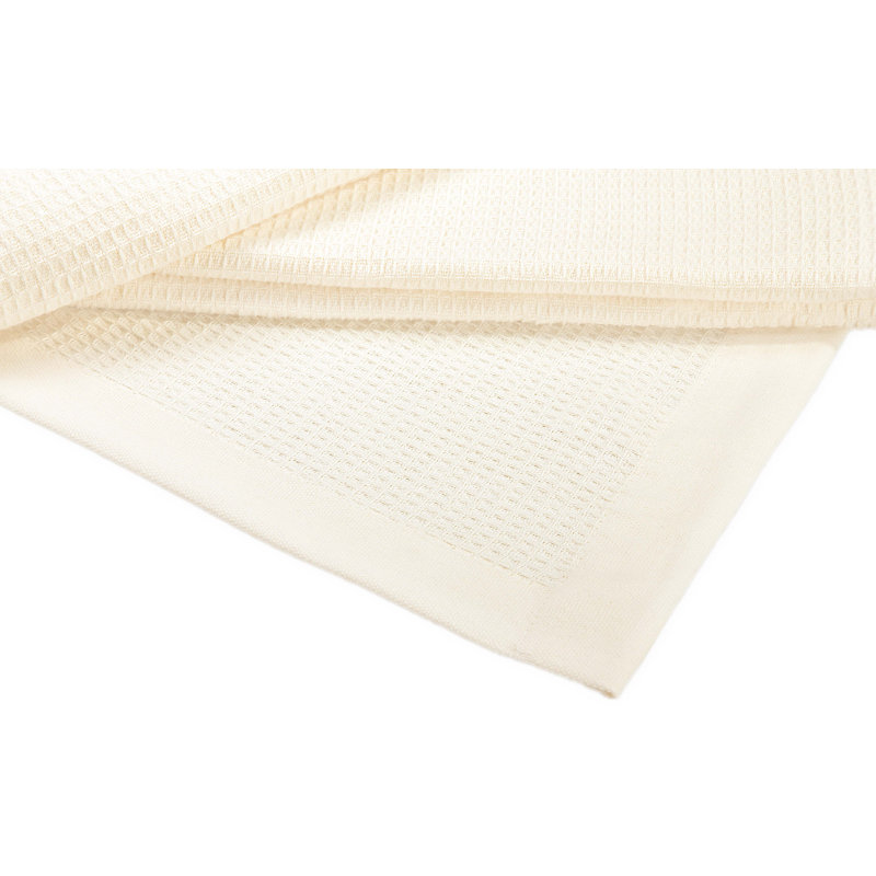 Ivory Twin Cotton Knitted Machine Washable Blanket