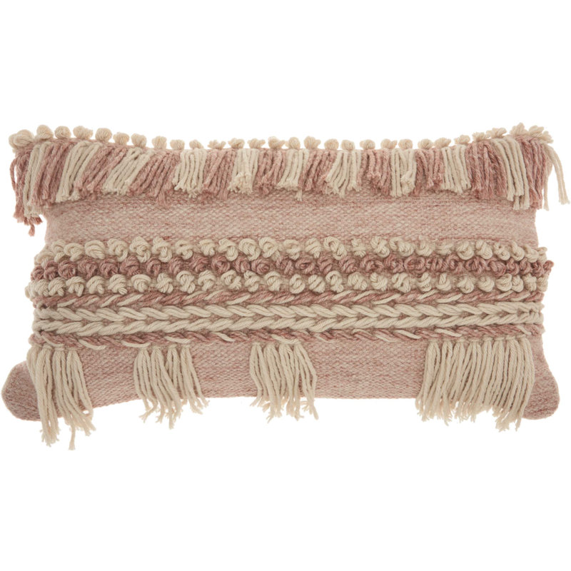 Macrame Lumbar Pillow, Blush