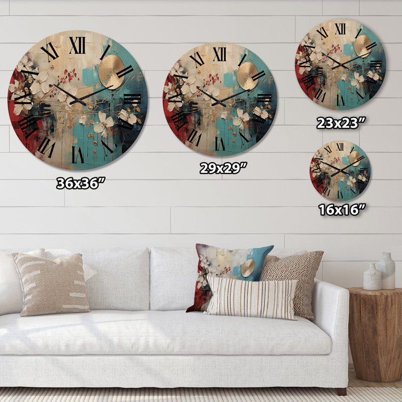 Horloge murale en bois massif Anyila, Petit