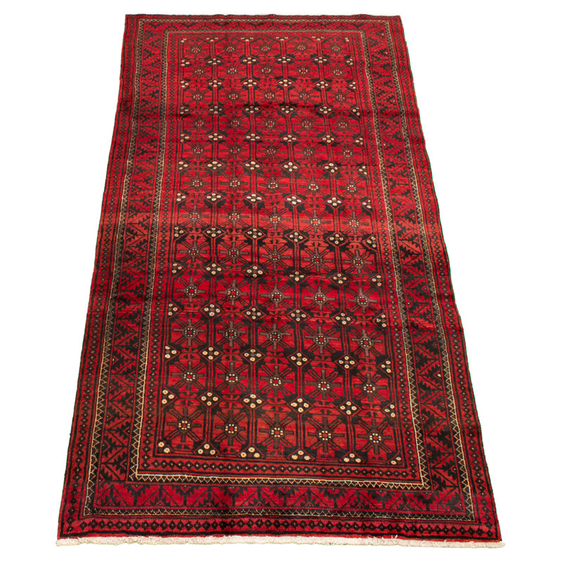Tapis de bois one-of-kind à la main-noué la 2010 anatolian rouge 4 pi 10 po x 9 pi 9 po Ivy 